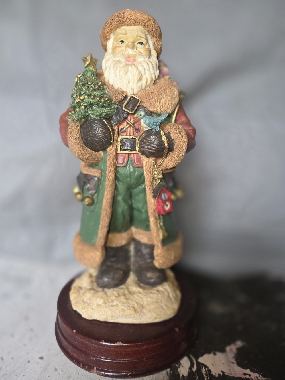 Classic Green Santa Figurine Christmas Decoration